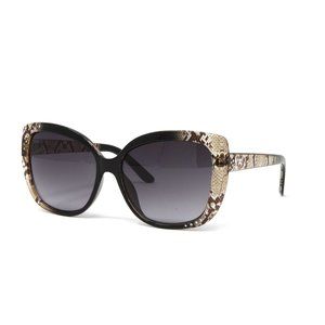 Guess Fashion Sunglasses Women's Frame Black Snake Grey Gradient Lens 57mm NEW!